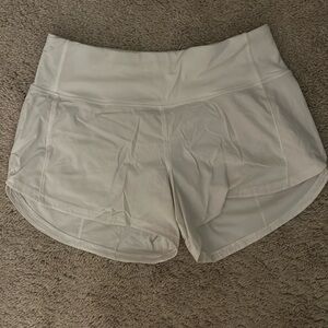White lululemon speed up shorts
